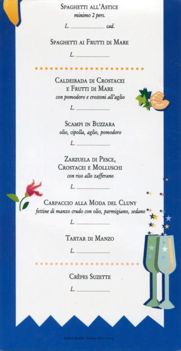 menu
