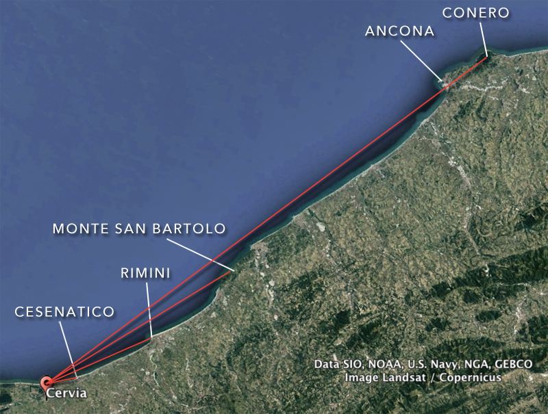 Il Conero si vede da Cervia?