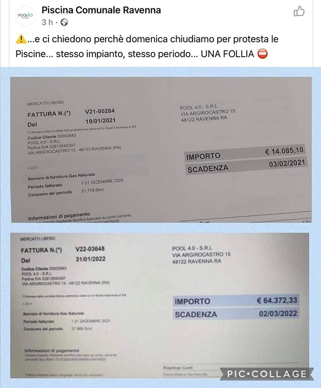 Cervia protesta contro il caro bollette