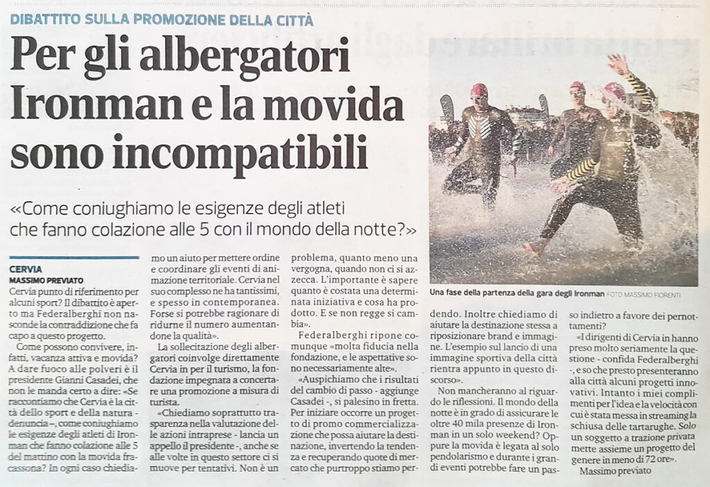 corriere romagna ironman sport movida federalberghi gianni casadei